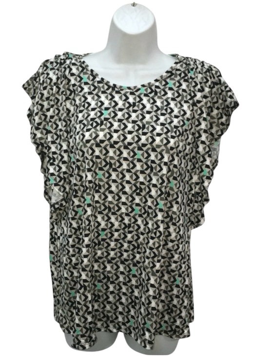 Robert Louis Tops - NWT Robert Louis Geometric Multi-Colored Flutter Sleeve Top - Women’s Small